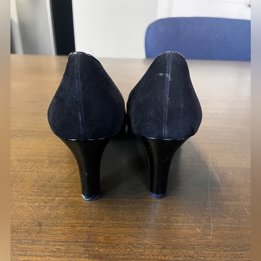 Salvatore Ferragamo Pumps Bow Detail Black  Classic Shoes Size‎ 9 Made In Italy - Picture 5 of 7